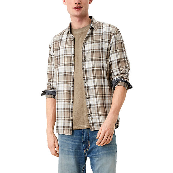 Extra Slim: Hemd in Karo-Optik Langarmhemden