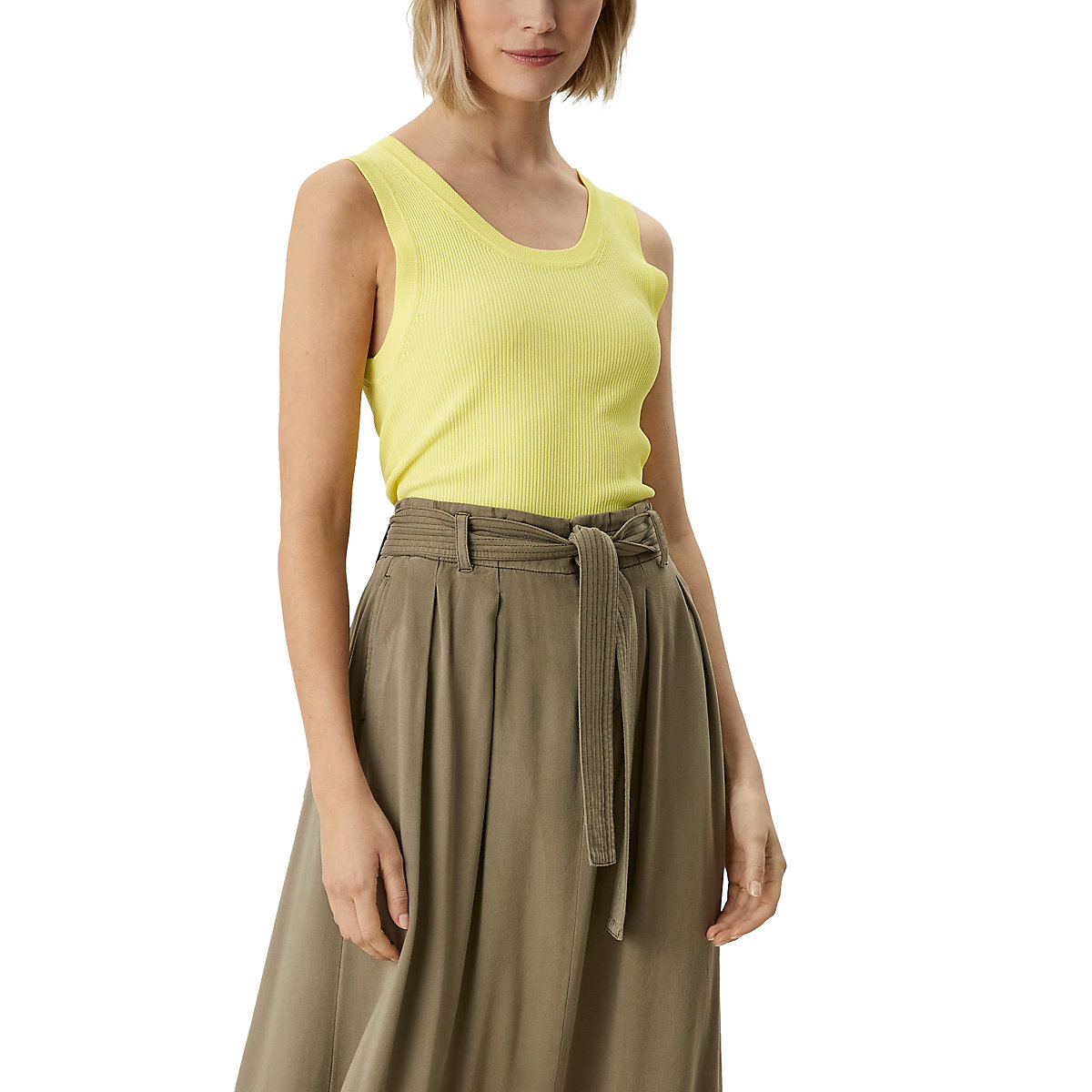 s.Oliver Top aus Rippstoff Pullunder gelb s.Oliver Top aus Rippstoff Pullunder gelb