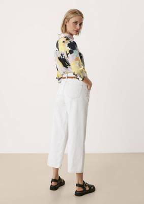 s.Oliver Regular: Culotte aus Leinen-Mix Jeanshosen weiß