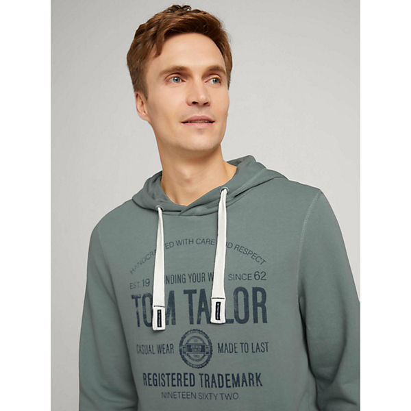 Bekleidung Sweatshirts TOM TAILOR Strick & Sweatshirts Hoodie mit Print Sweatshirts dunkelgrün Bekleidung Sweatshirts TOM TAILOR Strick & Sweatshirts Hoodie mit Print Sweatshirts dunkelgrün