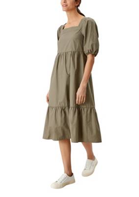 s.Oliver Stufenkleid aus Baumwolle Jerseykleider olive