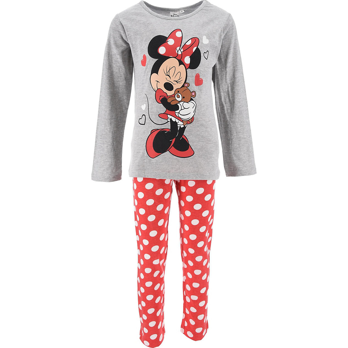 Disney Minnie Mouse Disney Minnie Mouse Schlafanzug für Mädchen grau