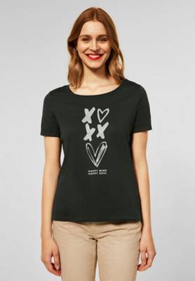 Street One T-Shirt mit Partprint olive