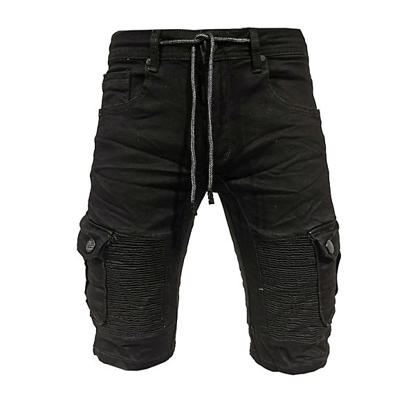 Bekleidung Jeansshorts LEEYO Cargo Jeans Shorts Kurze Hose Bermuda Capri Hose n schwarz Modell 1