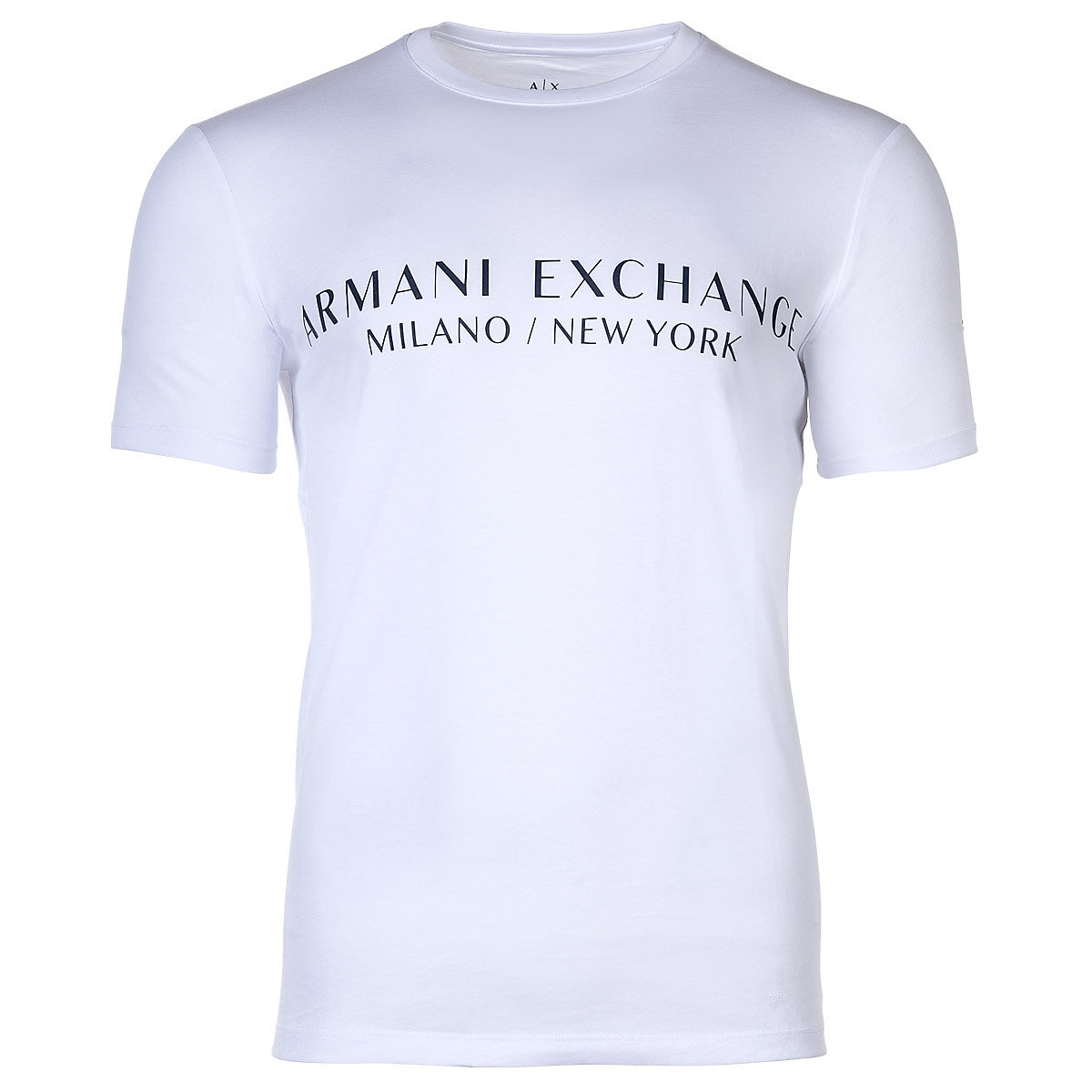ARMANI EXCHANGE A|X Herren T-Shirt Schriftzug Rundhals Cotton Stretch T-Shirts weiß