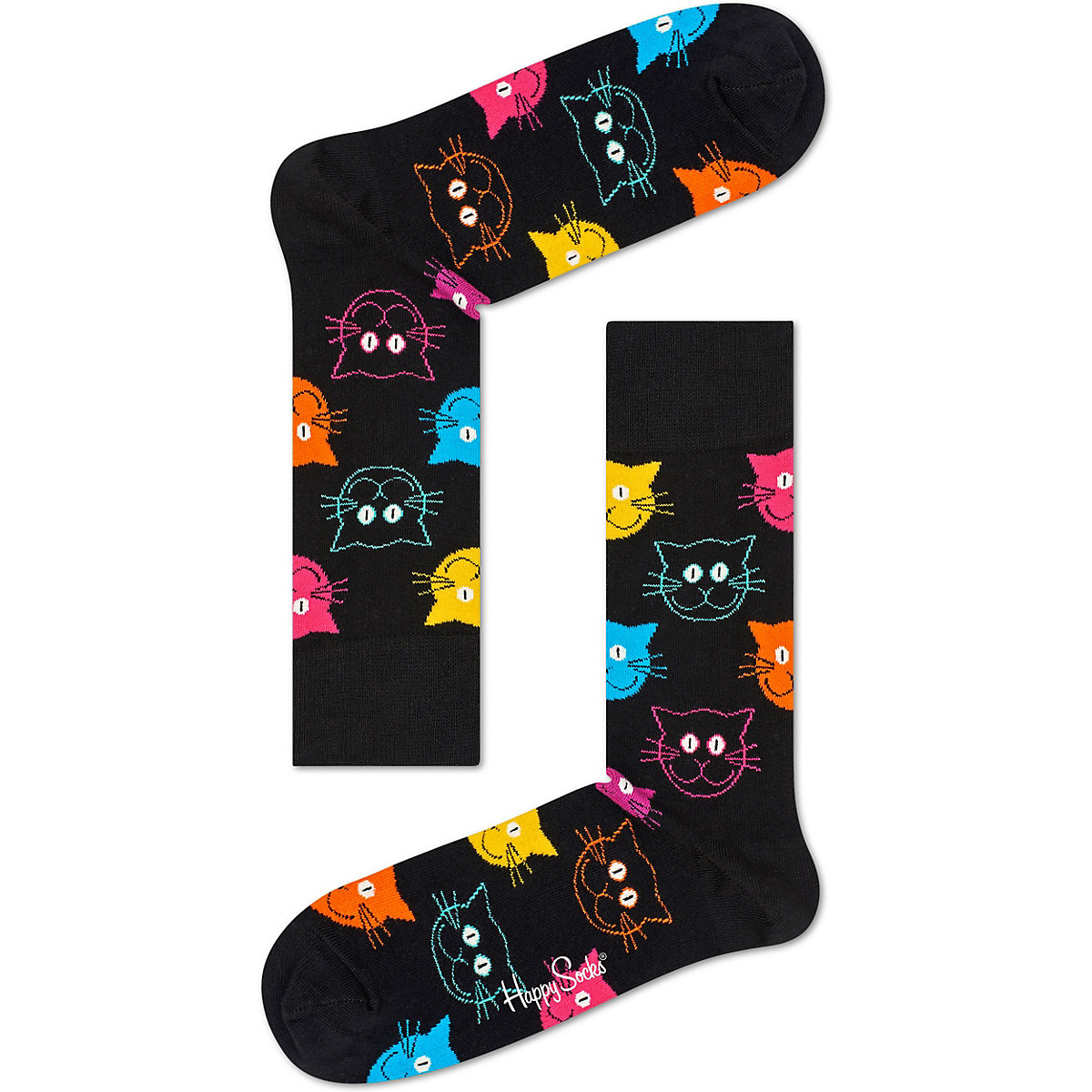 Happy Socks 1er Pack Cat Sock Socken schwarz
