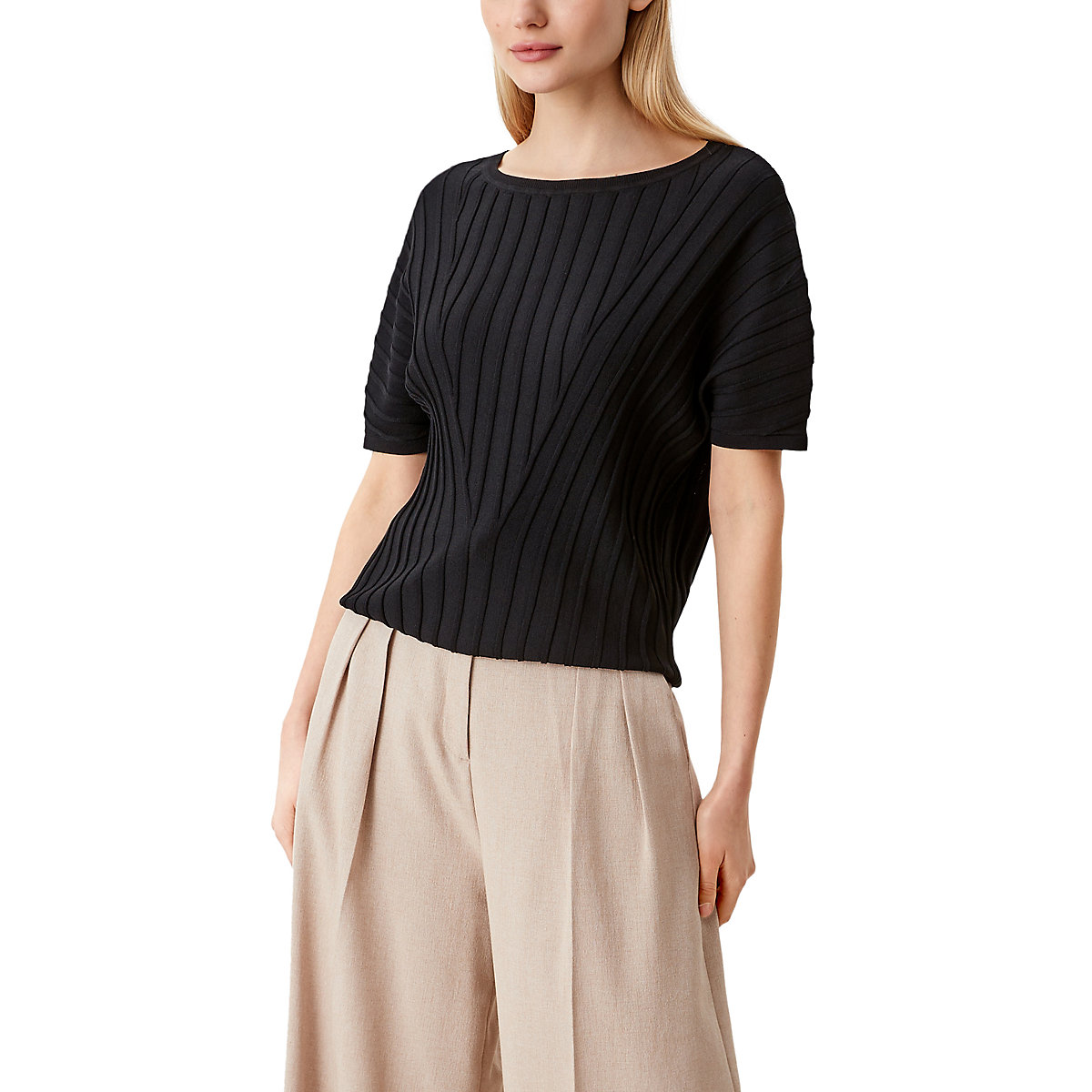 s.Oliver BLACK LABEL Strickshirt aus Viskosemix Pullover schwarz s.Oliver BLACK LABEL Strickshirt aus Viskosemix Pullover schwarz