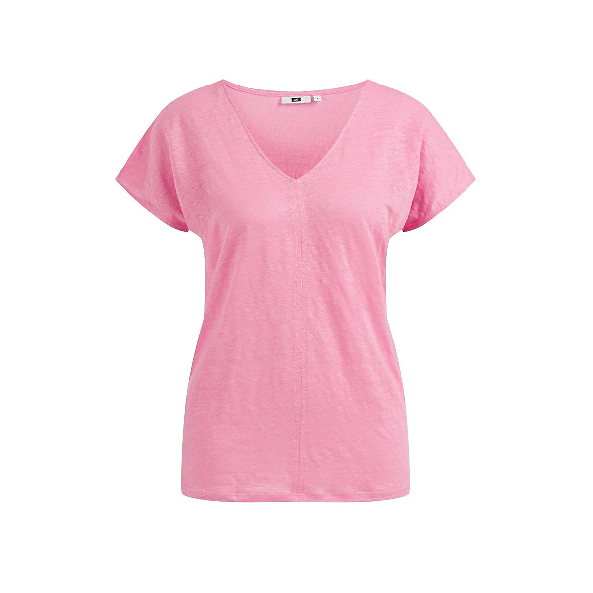WE Fashion Damenshirt aus Leinen Kurzarmhemden rosa