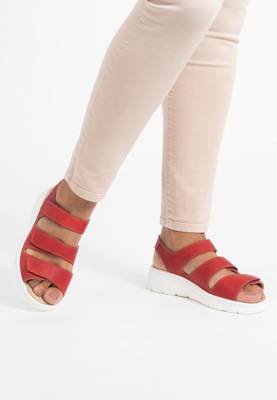 Pantoletten und Zehentrenner Ledersandalen Moschino Andere materialien sandalen in Rot für Herren Herren Schuhe Sandalen 