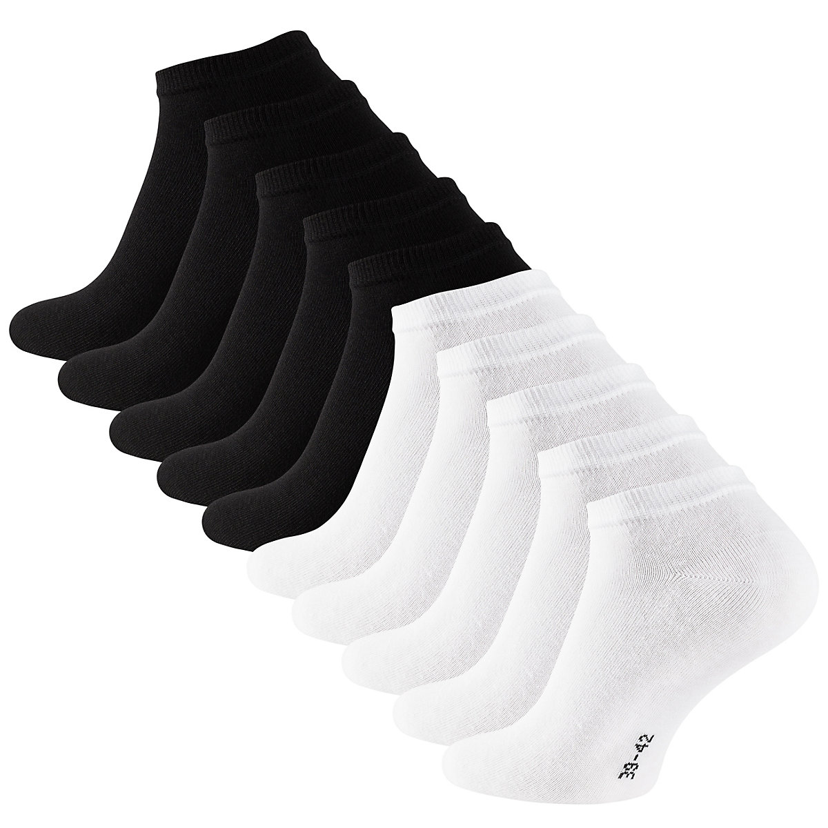 Cotton Prime 10 Paar COTTON-Essentials Sneaker-Socken Sneakersocken schwarz/weiß