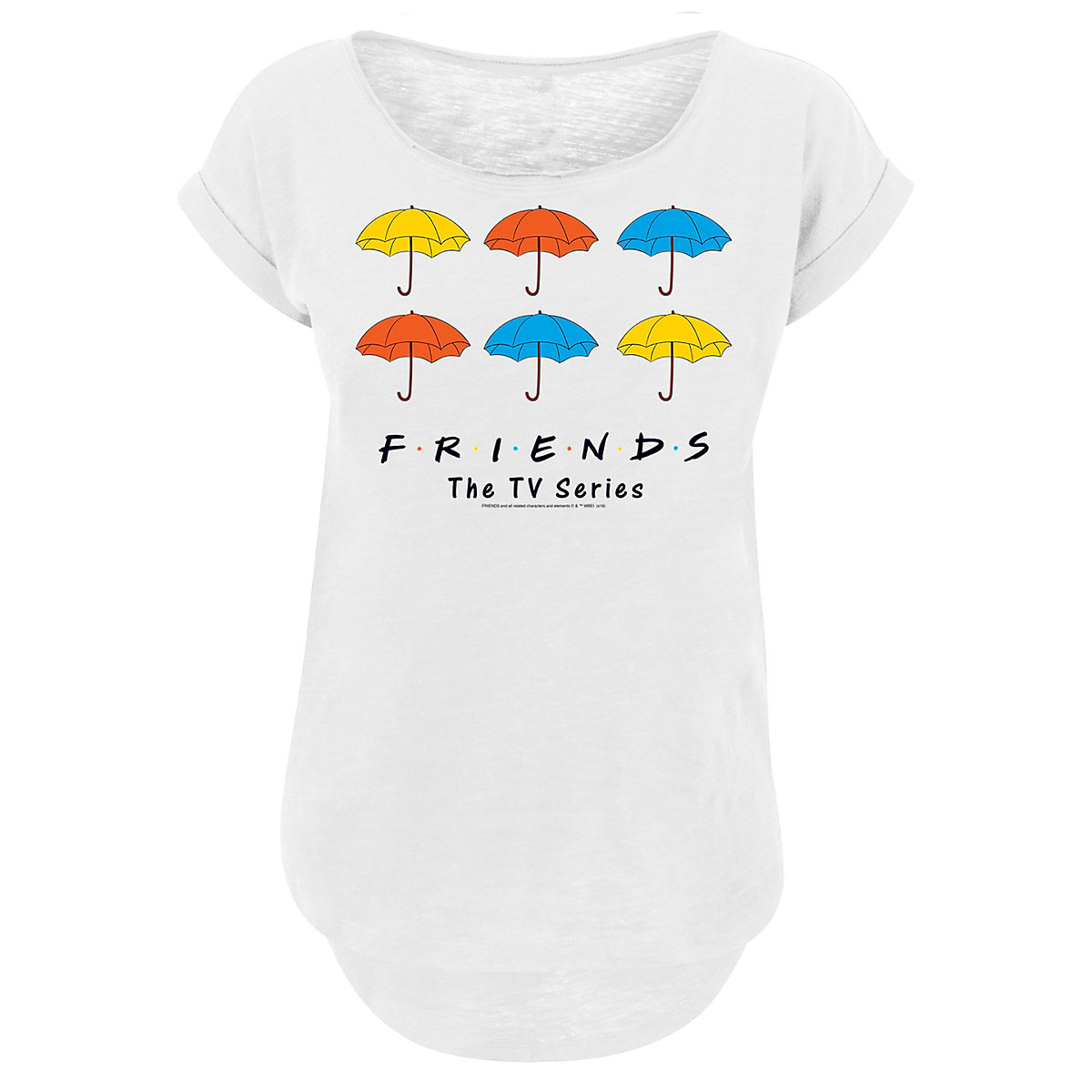 F4NT4STIC FRIENDS Bunte Regenschirme T-Shirts weiß