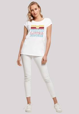 F4NT4STIC Extended Shoulder T-Shirt 'DC Comics Wonder Woman 84 Truth Love And Justice' T-Shirts weiß EN10544