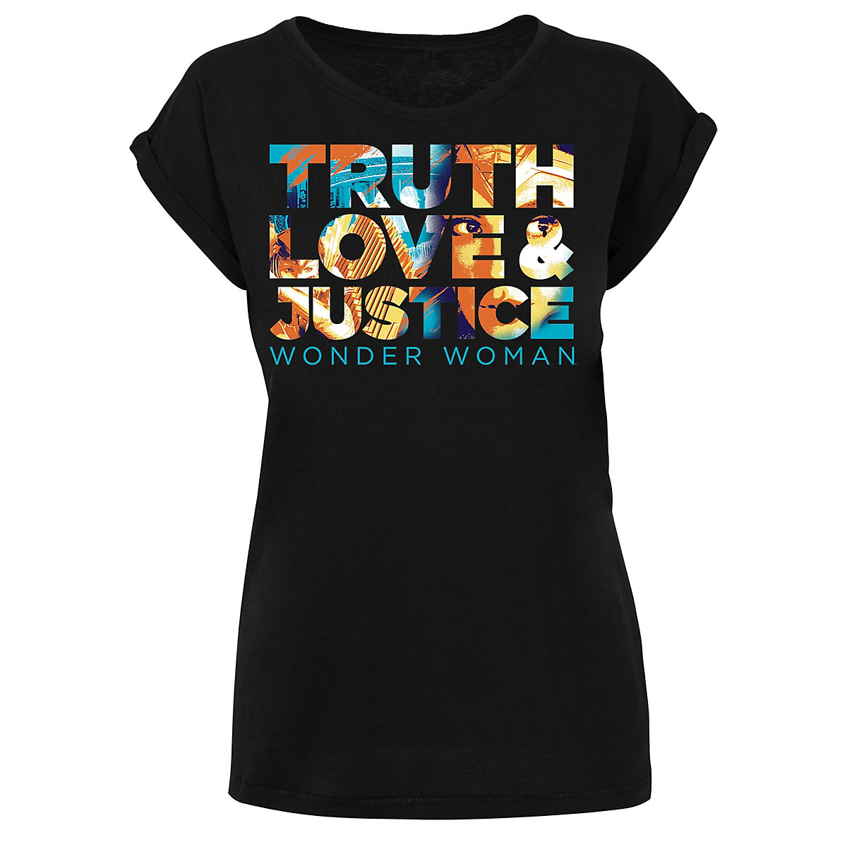 F4NT4STIC Extended Shoulder T-Shirt 'DC Comics Wonder Woman 84 Diana Truth Love Justice ' T-Shirts schwarz