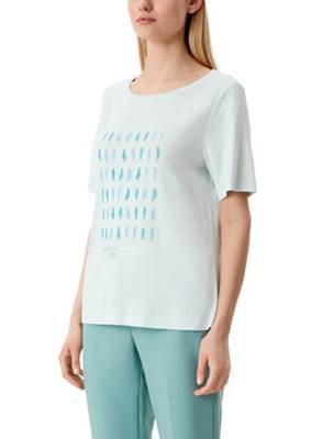 s.Oliver BLACK LABEL Shirt mit Statement-Print T-Shirts türkis