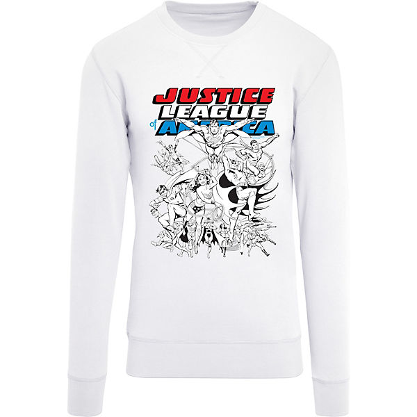 Bekleidung Sweatshirts F4NT4STIC Sweatshirt DC Comics Justice League Superhelden Mono Action Pose Sweatshirts weiß