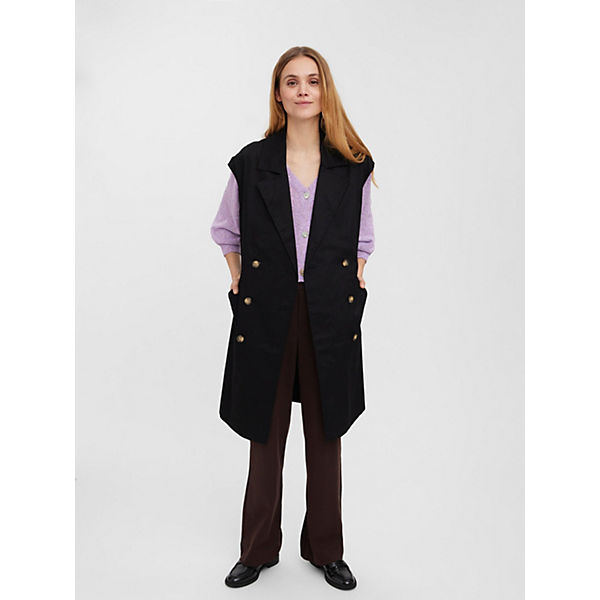 Bekleidung Westen VERO MODA weste ellie Westen schwarz Bekleidung Westen VERO MODA weste ellie Westen schwarz