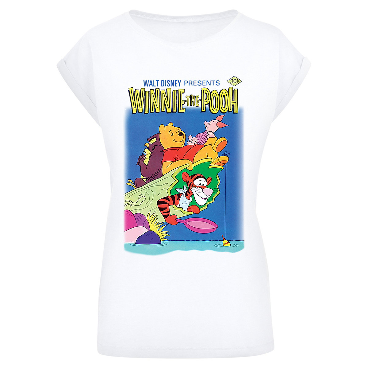 F4NT4STIC Extended Shoulder T-Shirt 'Disney Winnie Puuh Poster' T-Shirts weiß