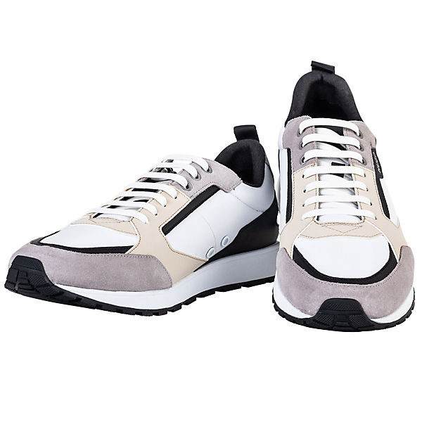 Schuhe Sneakers Low HUGO Herren Sneaker - Icelin Runn nypu A Retro Schuhe Schnürung Material-Mix Sneakers Low weinrot