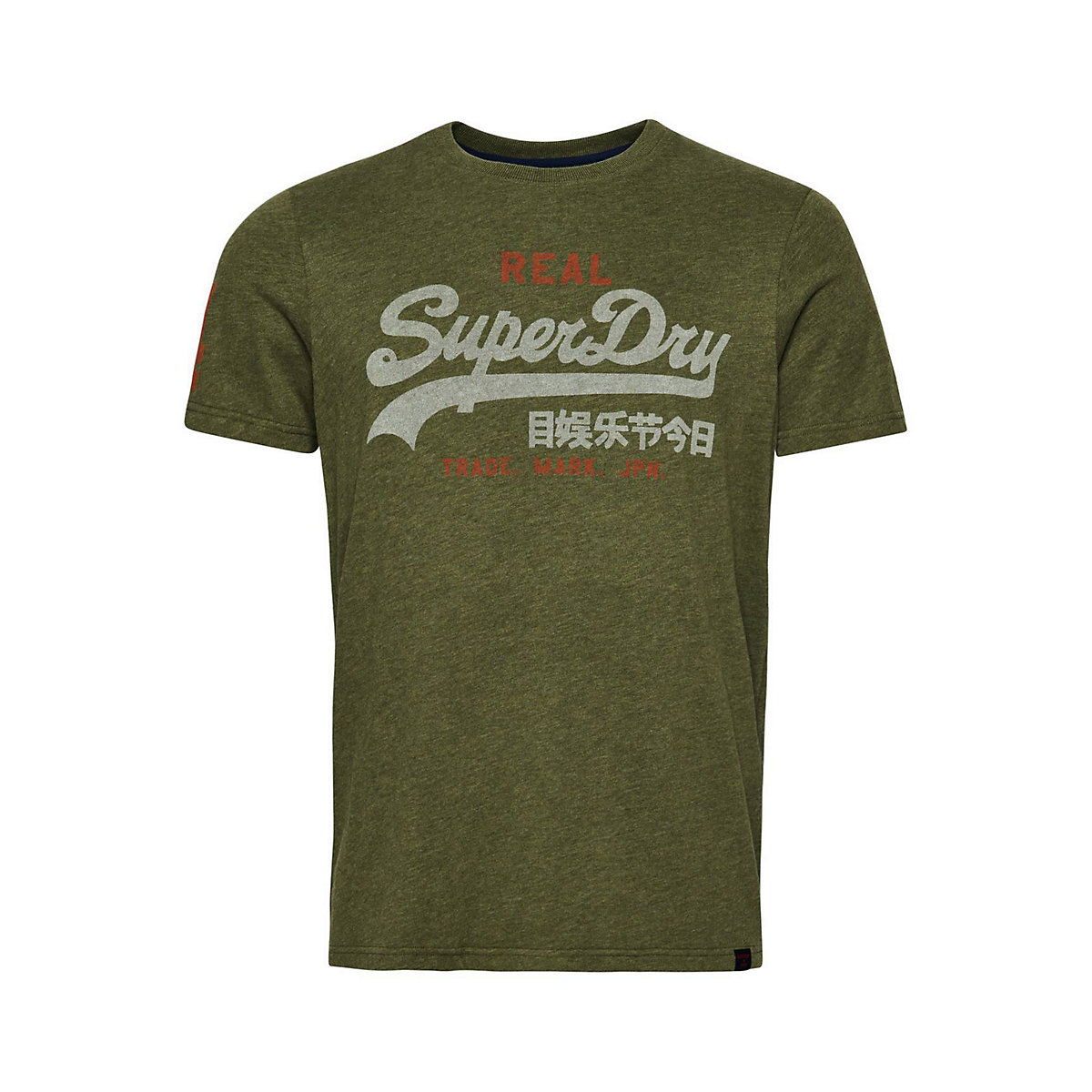 Superdry Herren T-Shirt VINTAGE VL CLASSIC TEE Logo Rundhals einfarbig T-Shirts olive