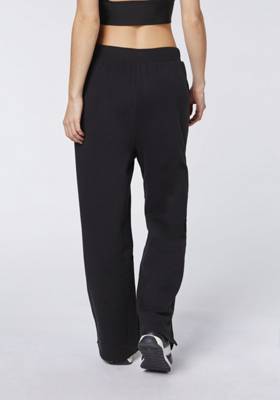 JETTE SPORT Sweathose mit ausgestellten Hosenbeinen Jogginghosen schwarz