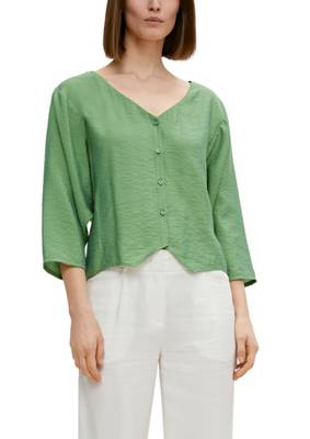 comma Bluse aus Viskosemix 3/4-Arm-Blusen grün