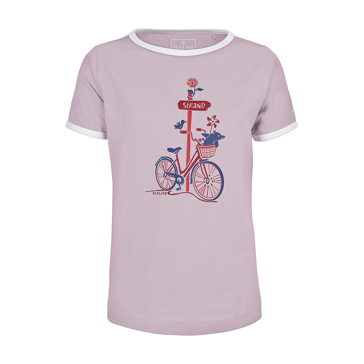 elkline T-Shirt Zum Strand Fahrrad Sommer Motiv für Mädchen violett