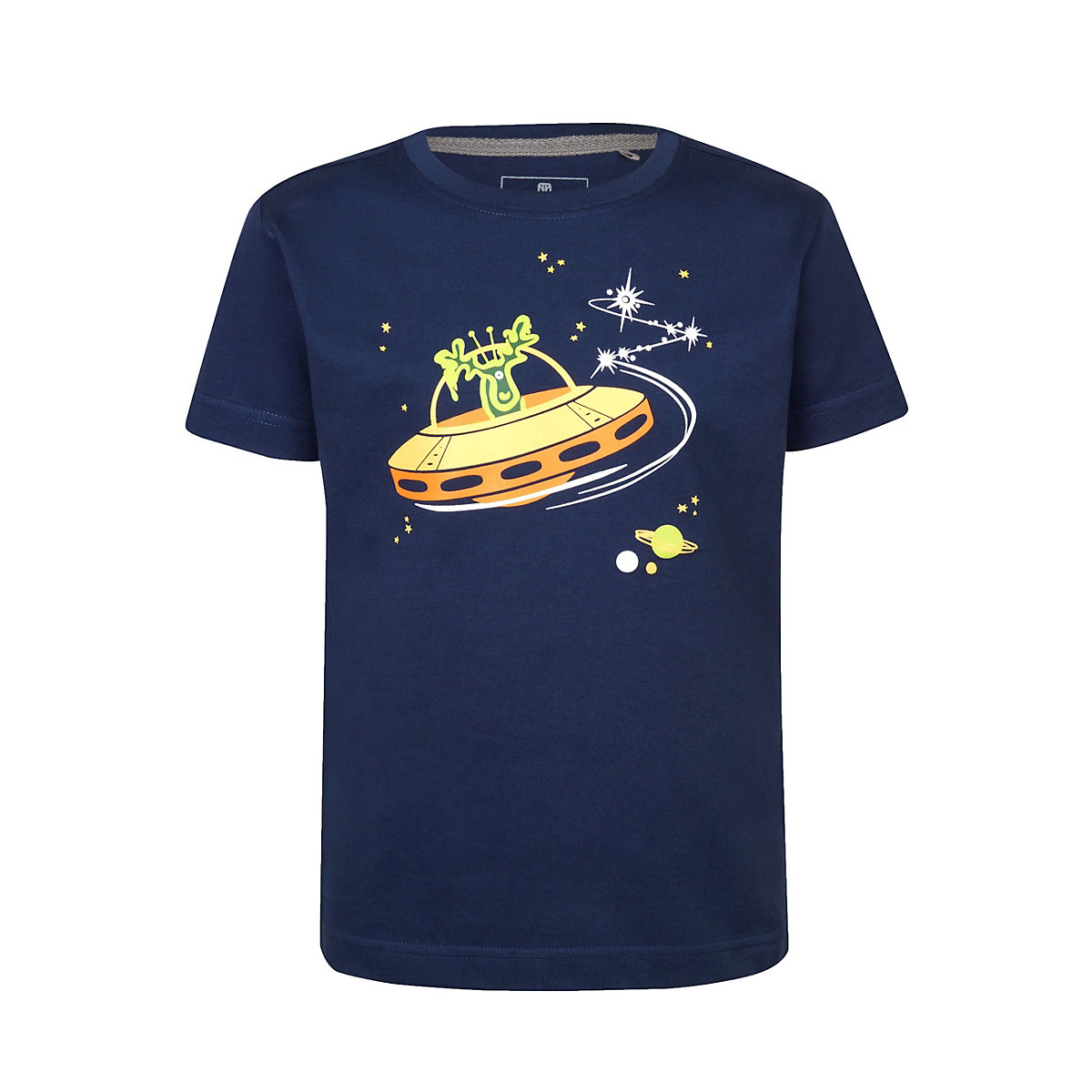 elkline T-Shirt Retro Ufo mit Elch-Print für Kinder blau