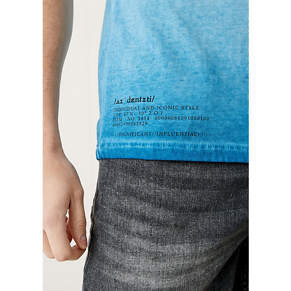 Bekleidung T-Shirts QS by s.Oliver Jerseyshirt in Cold Dye-Optik T-Shirts blau