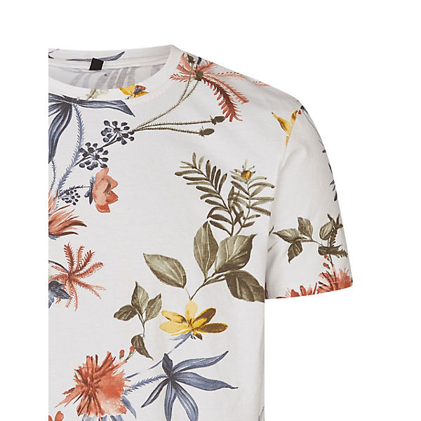 Bekleidung T-Shirts EAGLE® No7 T-Shirt mit Blumendruck T-Shirts weiß