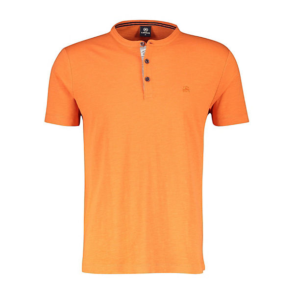 Bekleidung T-Shirts LERROS Basic Serafino in Slub Jersey T-Shirts orange