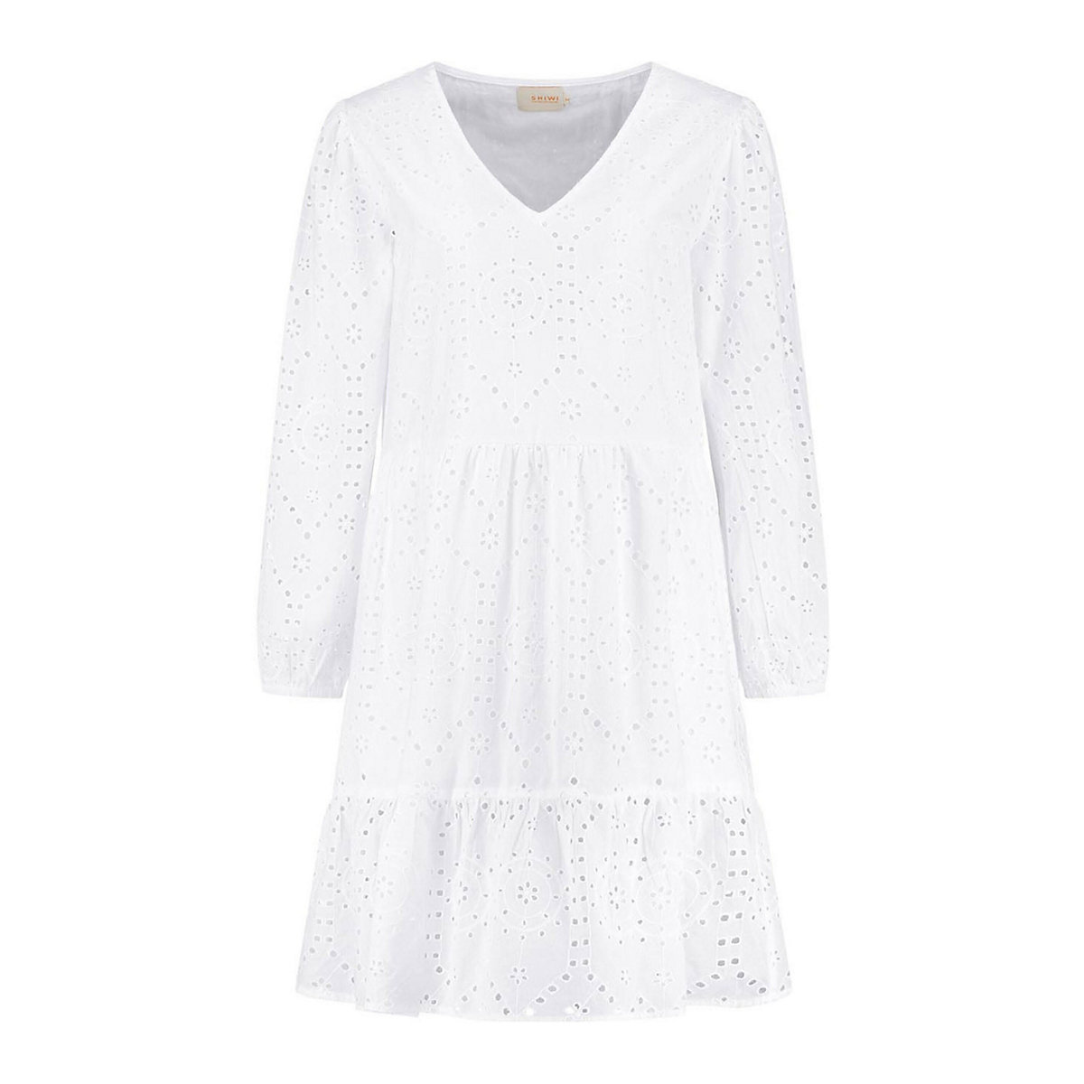 SHIWI Kleid Broderie Anglaise weiß