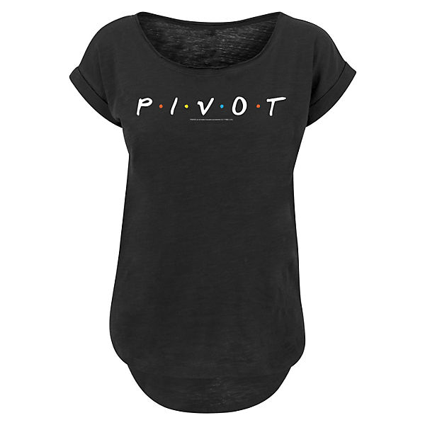 Long Cut T Shirt 'FRIENDS TV Serie Pivot Logo  BLK' T-Shirts