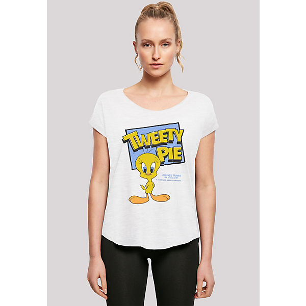Bekleidung T-Shirts F4NT4STIC Long Cut T-Shirt Looney Tunes Classic Tweety Pie T-Shirts weiß
