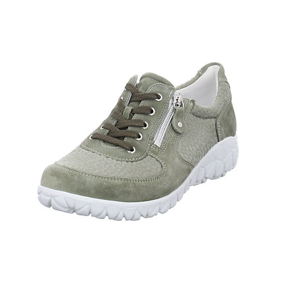 Damen Sneaker Schuhe Havy Soft Schnürschuh Sport Halbschuhe Leder-/Textilkombination uni Schnürschuhe