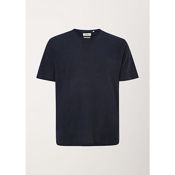 Bekleidung T-Shirts s.Oliver T-Shirt aus Leinen T-Shirts blau
