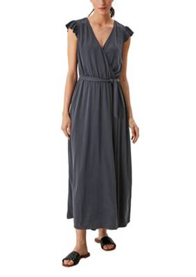 s.Oliver Maxikleid in Wickeloptik Jerseykleider blau