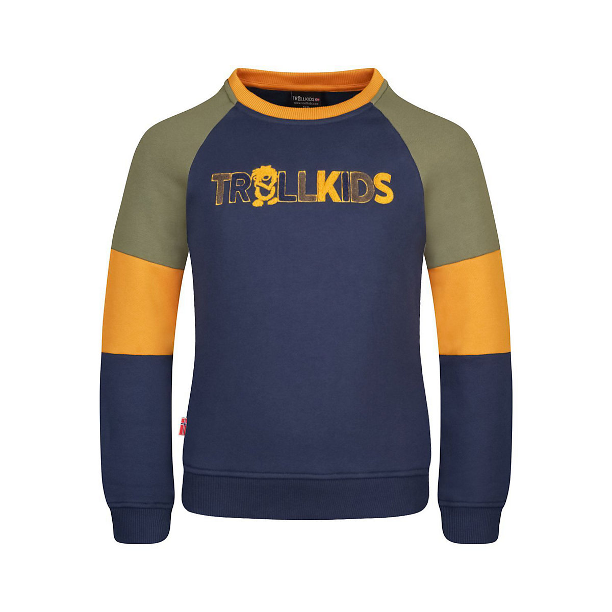 TROLLKIDS Sweatshirt TROLLFJORD für Jungen Organic Cotton blau/gold