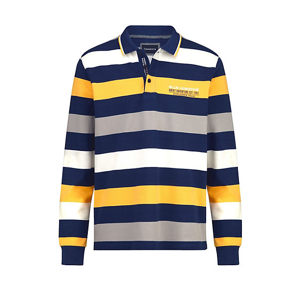 Bekleidung Poloshirts BABISTA Poloshirt mit garngefärbtem Streifendessin rundum blau/gelb