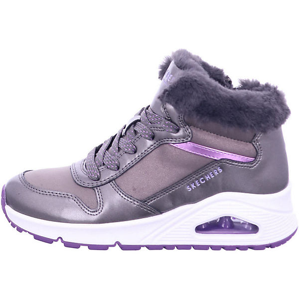 Schuhe Klassische Stiefel SKECHERS Boots UNO - COZY ON AIR Stiefel silber
