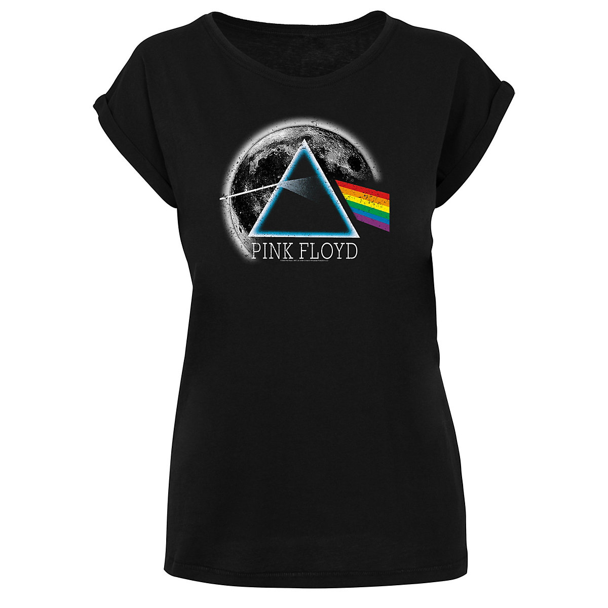 F4NT4STIC Pink Floyd Dark Side of The Moon Distressed Moon T-Shirts schwarz