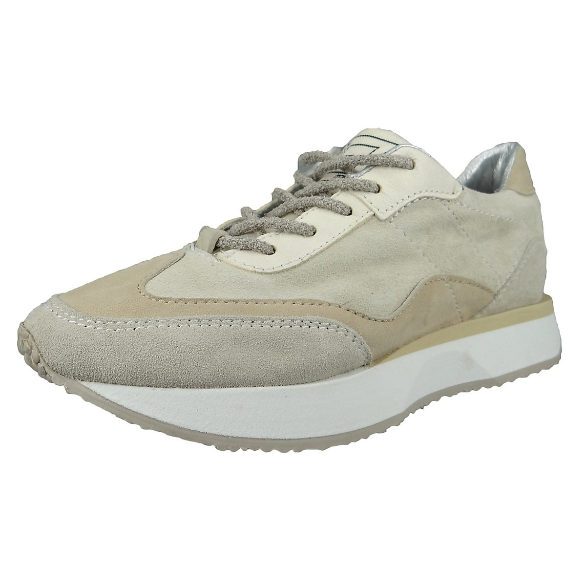 MJUS Damen Low Sneaker Fizz Low Top P49101-0201 Creme 0001 Capppucino Latte Leder und Textil Sneakers Low beige