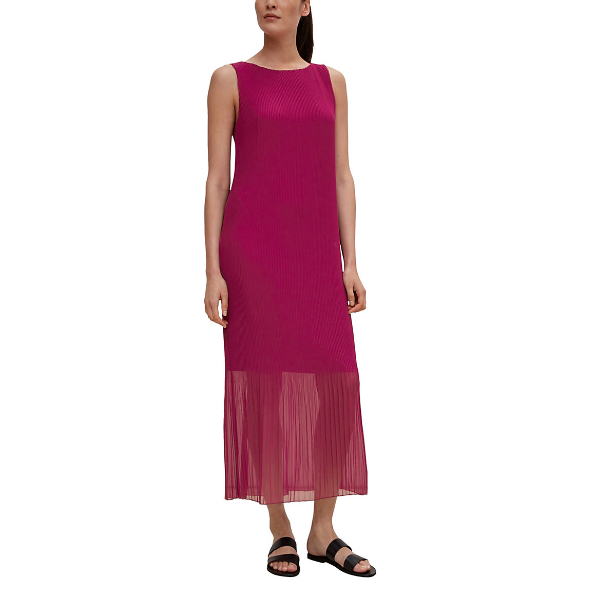 comma Kleid mit Plisseefalten Jerseykleider pink