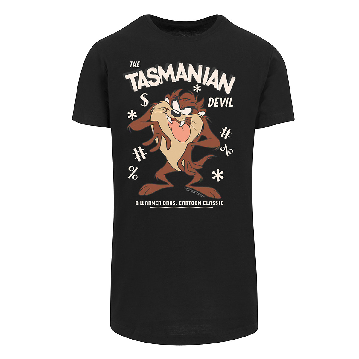 F4NT4STIC Long Cut T-Shirt Looney Tunes Vintage Tasmanian Devil Taz T-Shirts schwarz