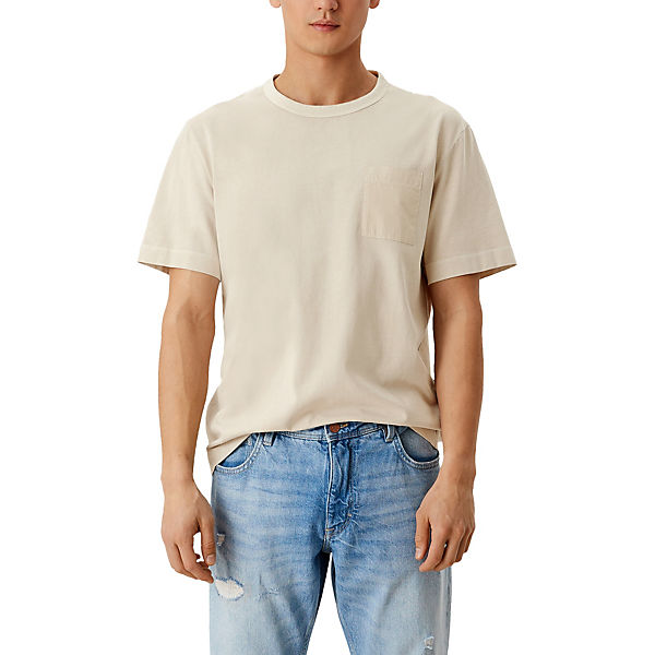 Bekleidung T-Shirts s.Oliver T-Shirt mit Brusttasche T-Shirts beige