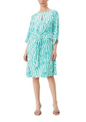 s.Oliver BLACK LABEL Crêpe-Kleid mit Bindedetail Jerseykleider türkis