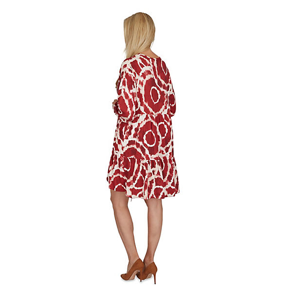 Bekleidung Midikleider CHOiCE BY STEILMANN Volantkleid mit Batik-Muster Sommerkleider rot/weiß