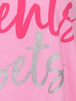 Via Appia T-Shirt Locker-leichtes T-Shirt mit Glitzerdetails rosa