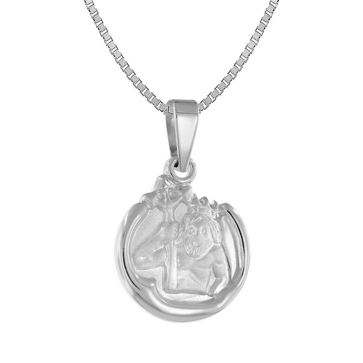trendor Wassermann Sternzeichen mit Halskette 925 Silber Ø 15 mm Halsketten silber