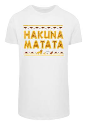 F4NT4STIC Long Cut T-Shirt 'Disney König der Löwen Hakuna Matata' T-Shirts weiß