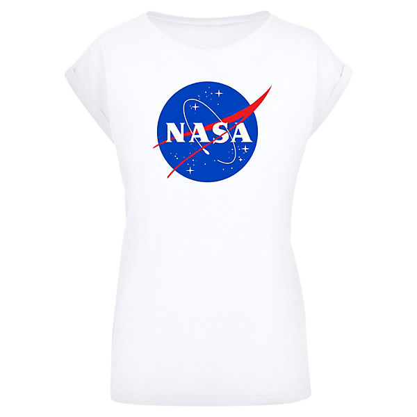 Bekleidung T-Shirts F4NT4STIC Extended Shoulder T-Shirt 'NASA Classic Insignia Logo' T-Shirts weiß